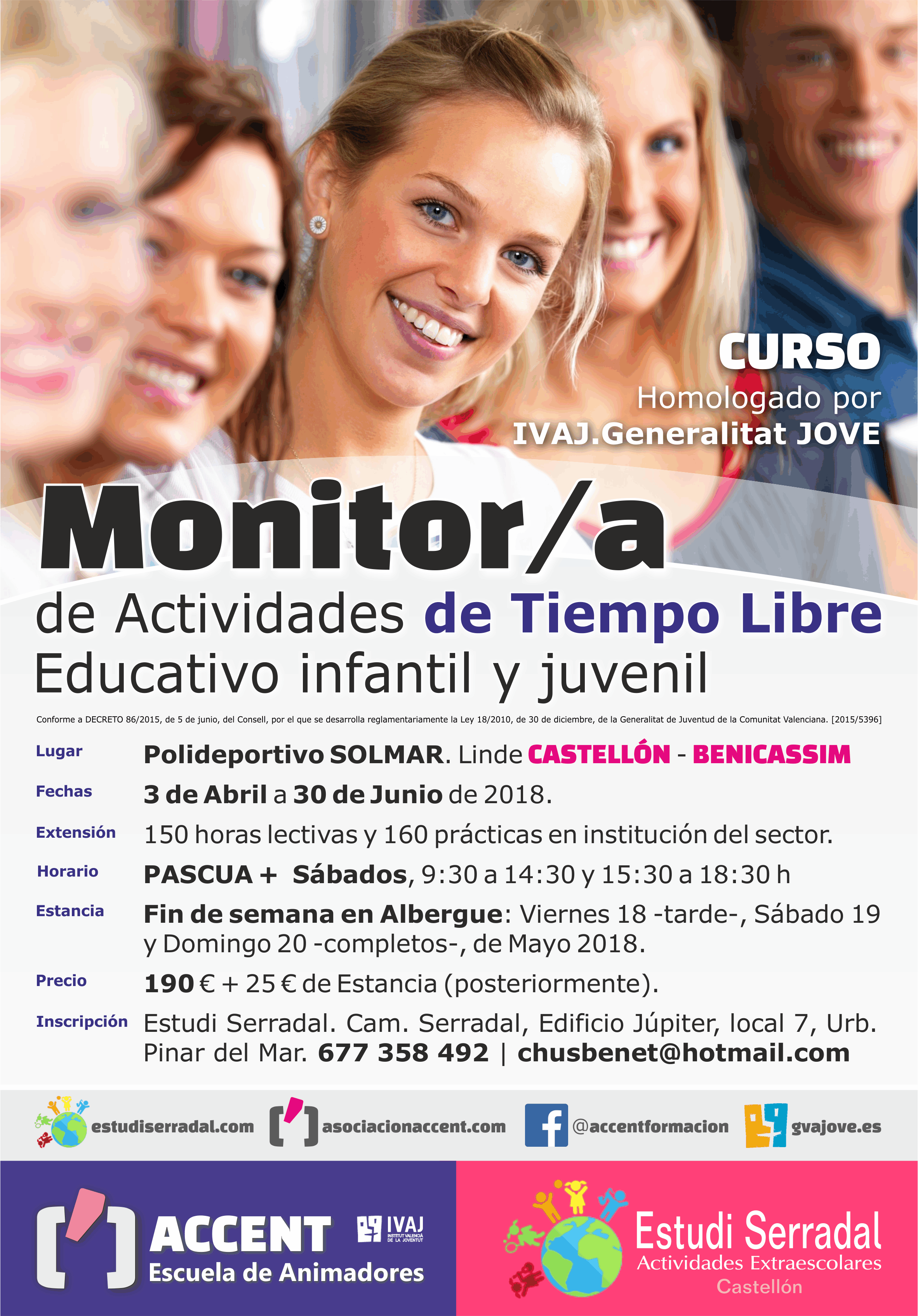 Cartel del curso MONITOR/A de Tiempo Libre Educativo.